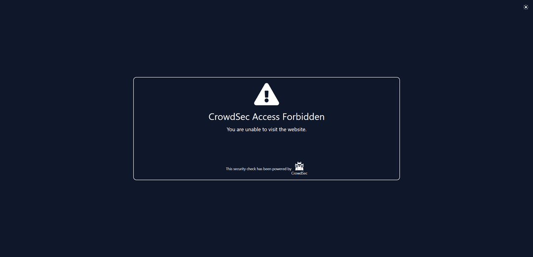 Interface de blocage CrowdSec